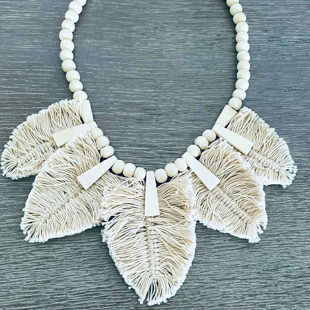 Boho Macrame Statement Necklace